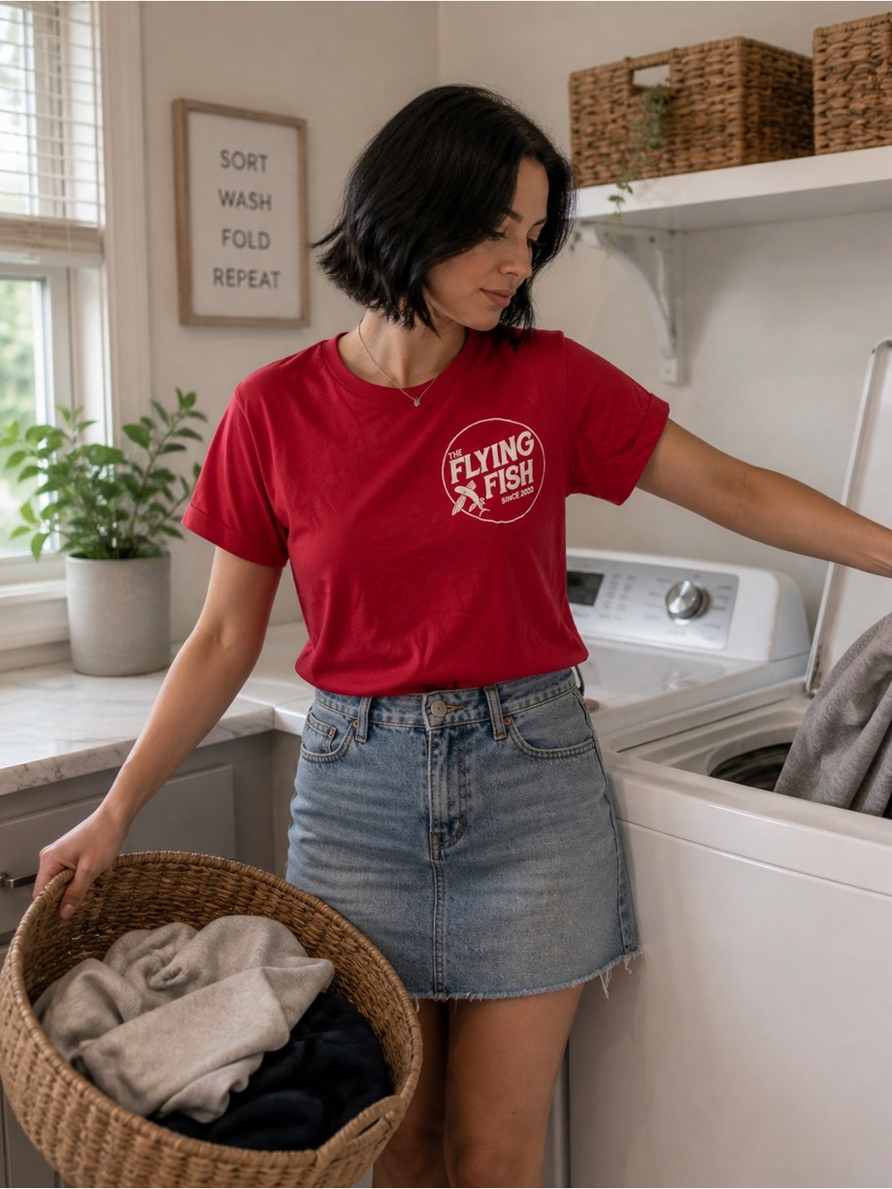 Flying Fish Red Tee w/Logo on Back & Front